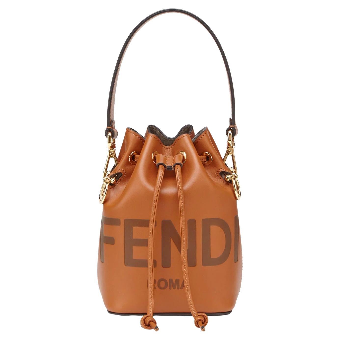 NEW Vintage Fendi Brown Tan Leather Woven Crossbody Bag For Sale at