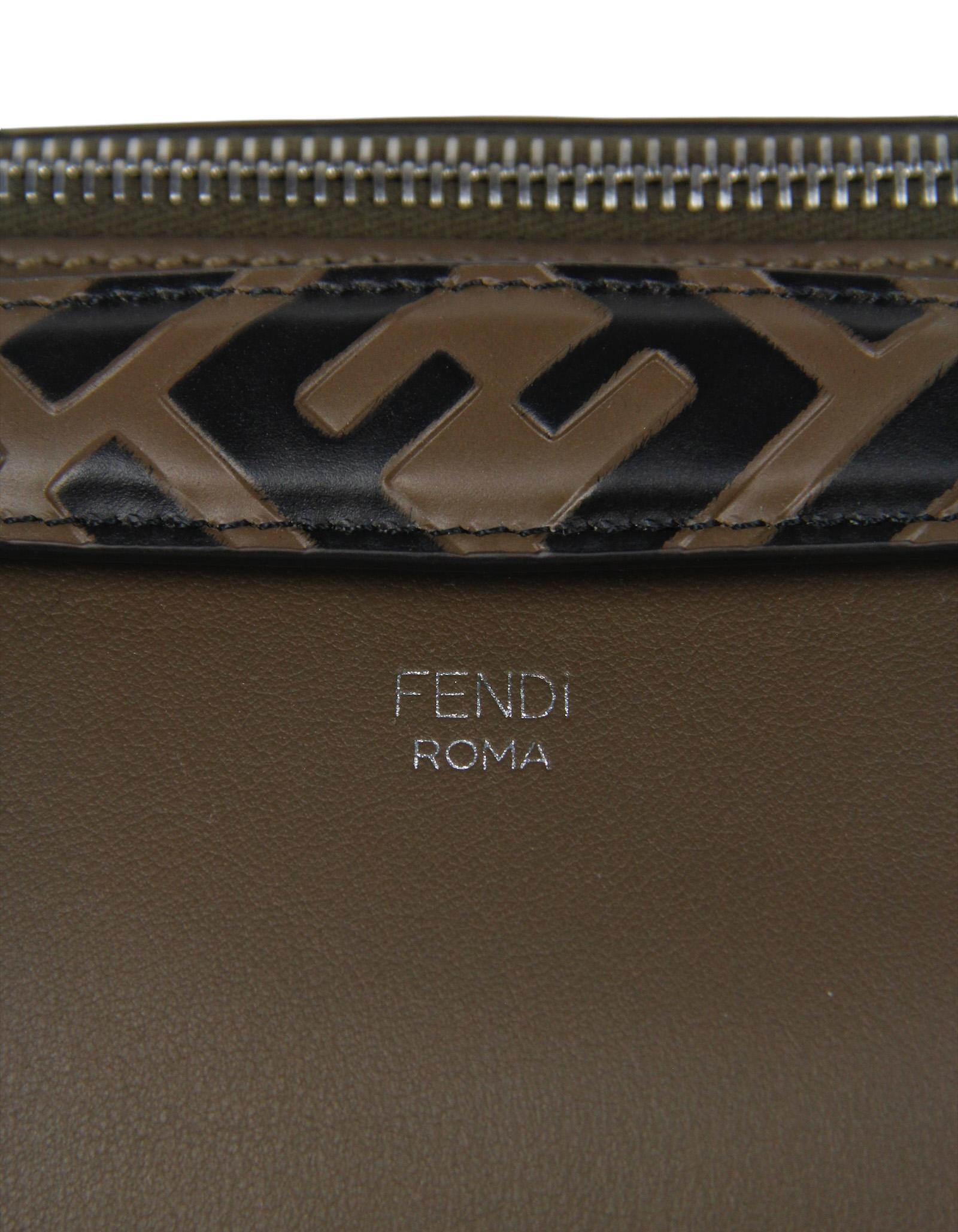 Fendi Brown Leather Monogram By The Way Medium Boston Bag rt $2390 3