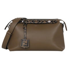 Fendi Brown Leather Monogram By The Way Medium Boston Bag rt $2390