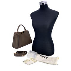 Fendi Brown Leather Peekaboo Essentially Mini Top Handle Satchel Bag