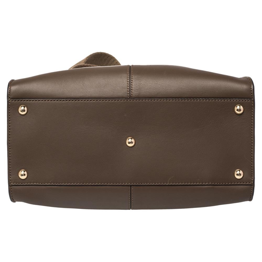 Fendi Brown Leather Peekaboo X-Lite Top Handle Bag 4