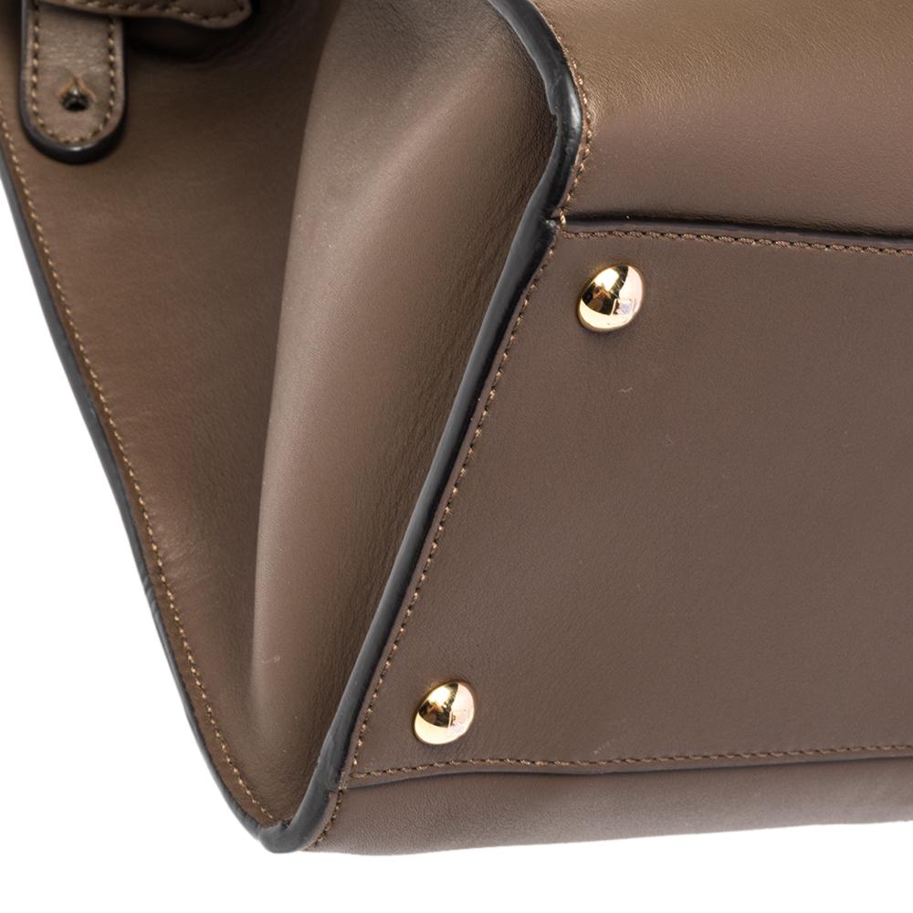 Fendi Brown Leather Peekaboo X-Lite Top Handle Bag 5