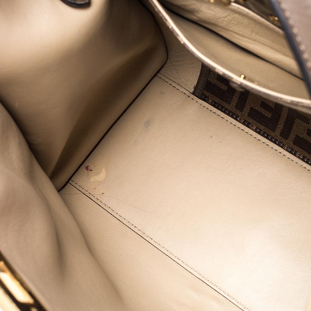 Fendi Brown Leather Peekaboo X-Lite Top Handle Bag 1