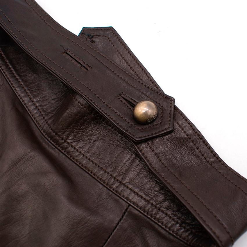 Brown Fendi brown leather pencil skirt - Size US 4 For Sale