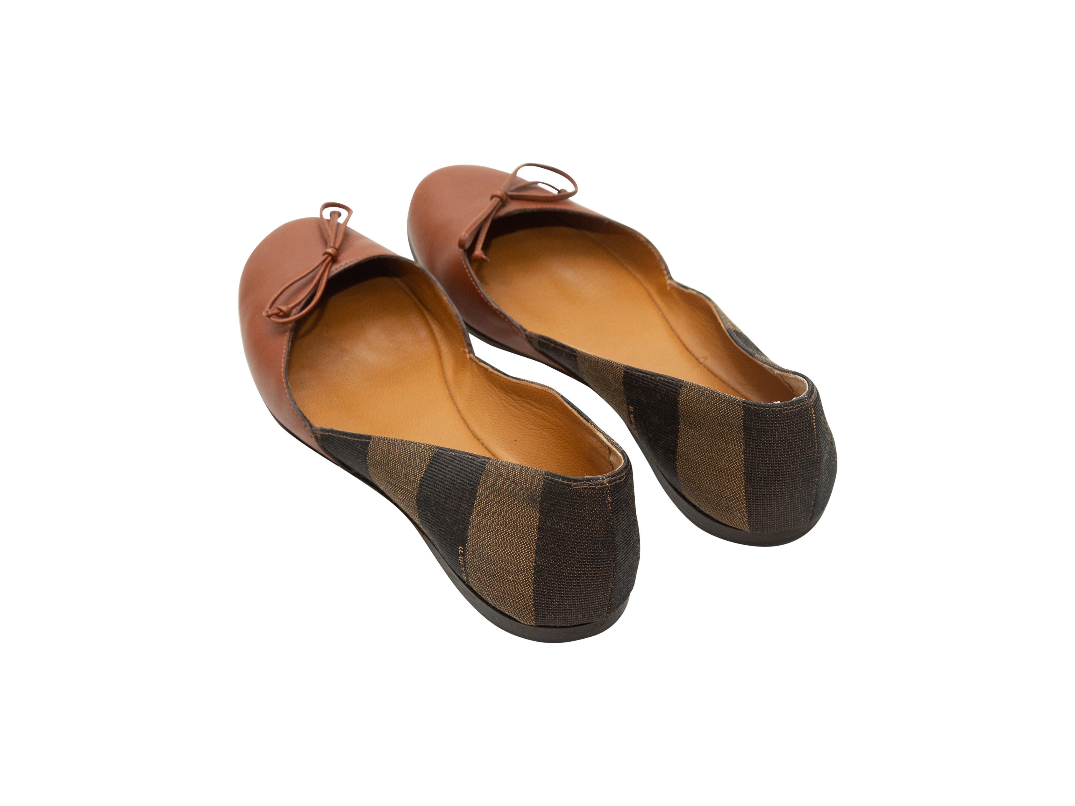 brown leather flats