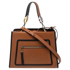 Fendi Brown Leather Runaway Satchel Bag