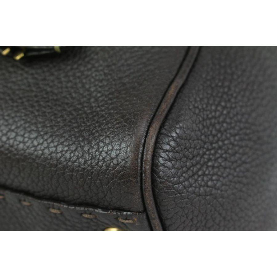 Fendi - Sac Selleria Boston en cuir marron 824ff54 en vente 6