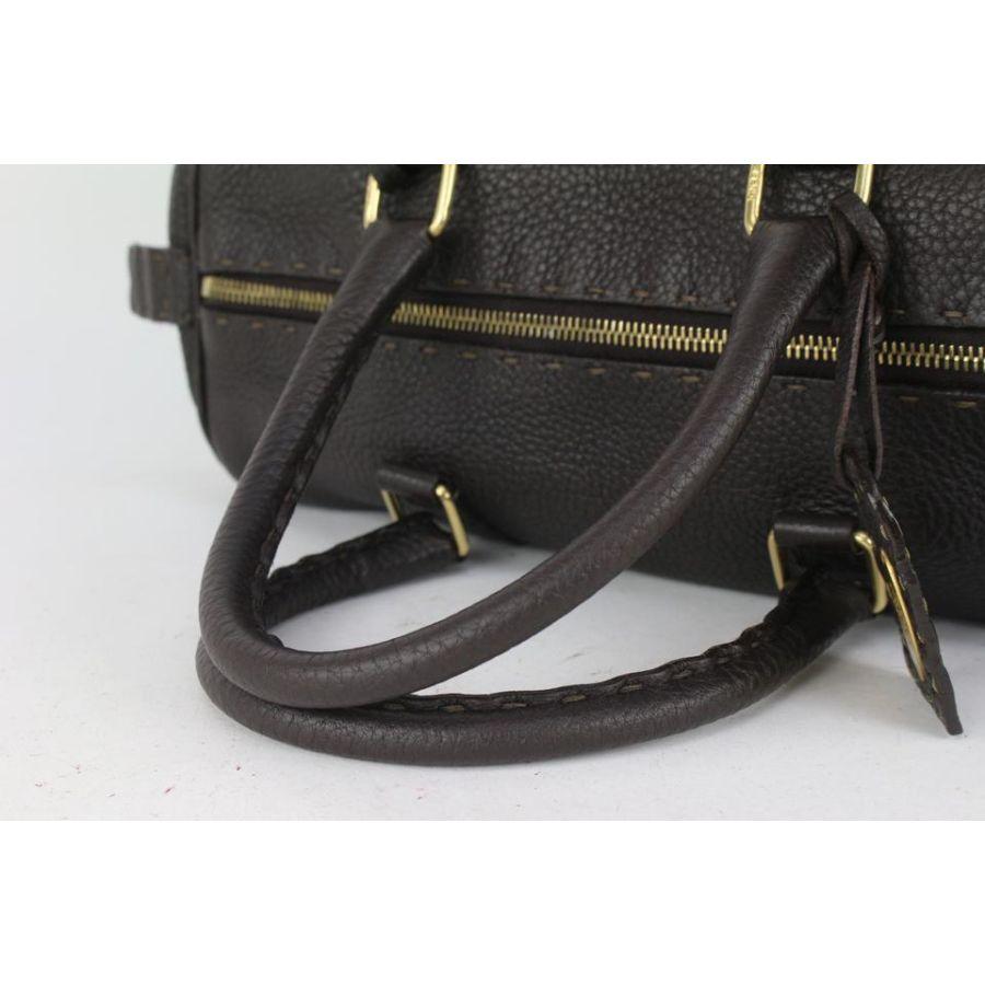 Women's Fendi Brown Leather Selleria Boston Bag 824ff54 For Sale