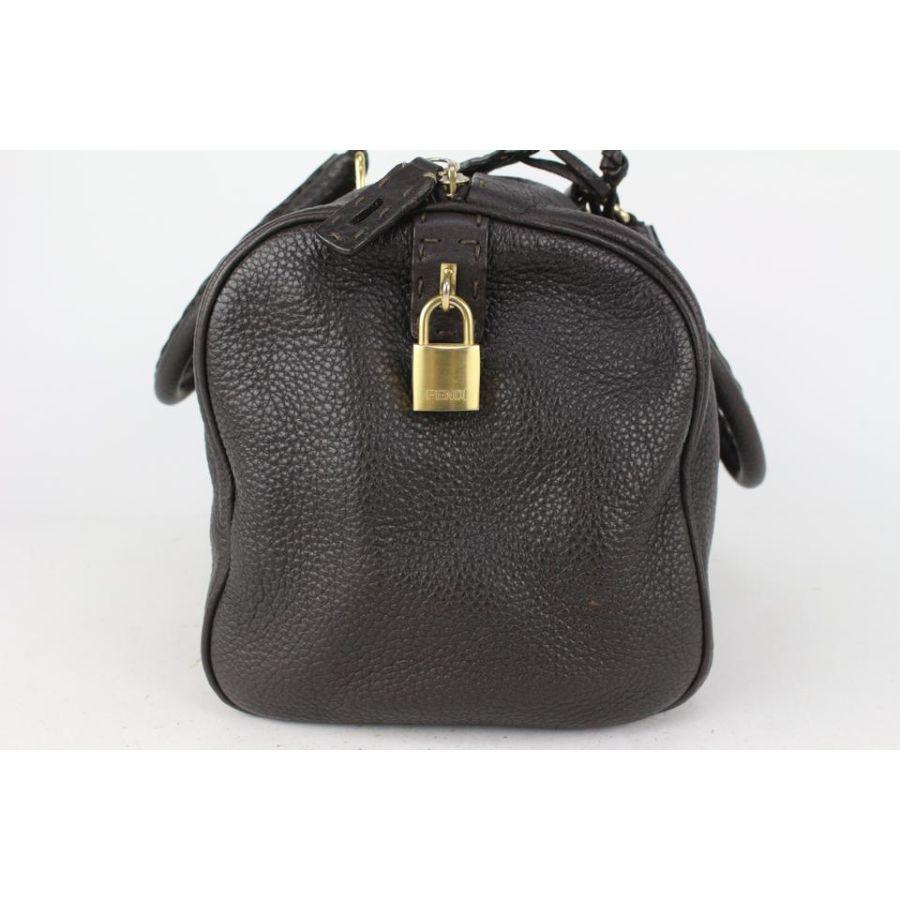 Fendi - Sac Selleria Boston en cuir marron 824ff54 en vente 4