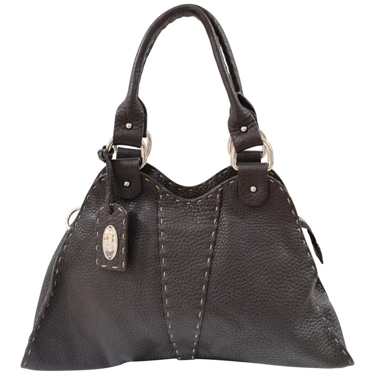 Fendi Brown Leather Selleria Sporty Shoulder Bag at 1stDibs | sporty purses