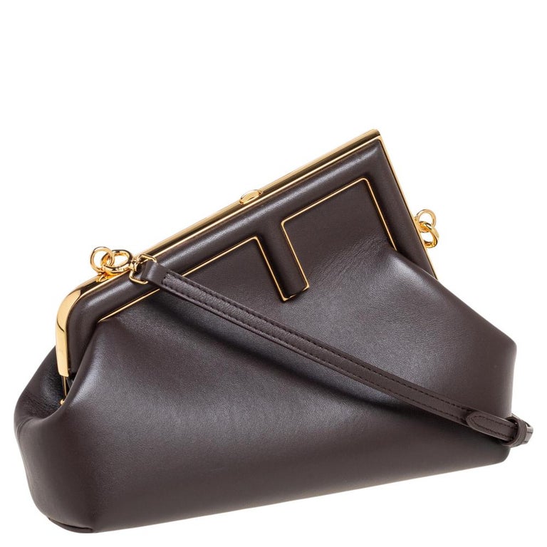 FENDI MINI FIRST SIGHT 23 BAG IN COPPER BROWN CALFSKIN WITH SILVER HARDWARE main image 0