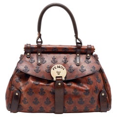 Fendi Brown Leather Small Magic Top Handle Bag