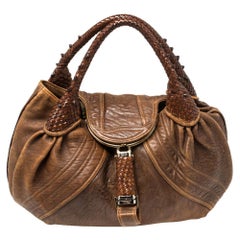 Used Fendi Brown Leather Spy Bag