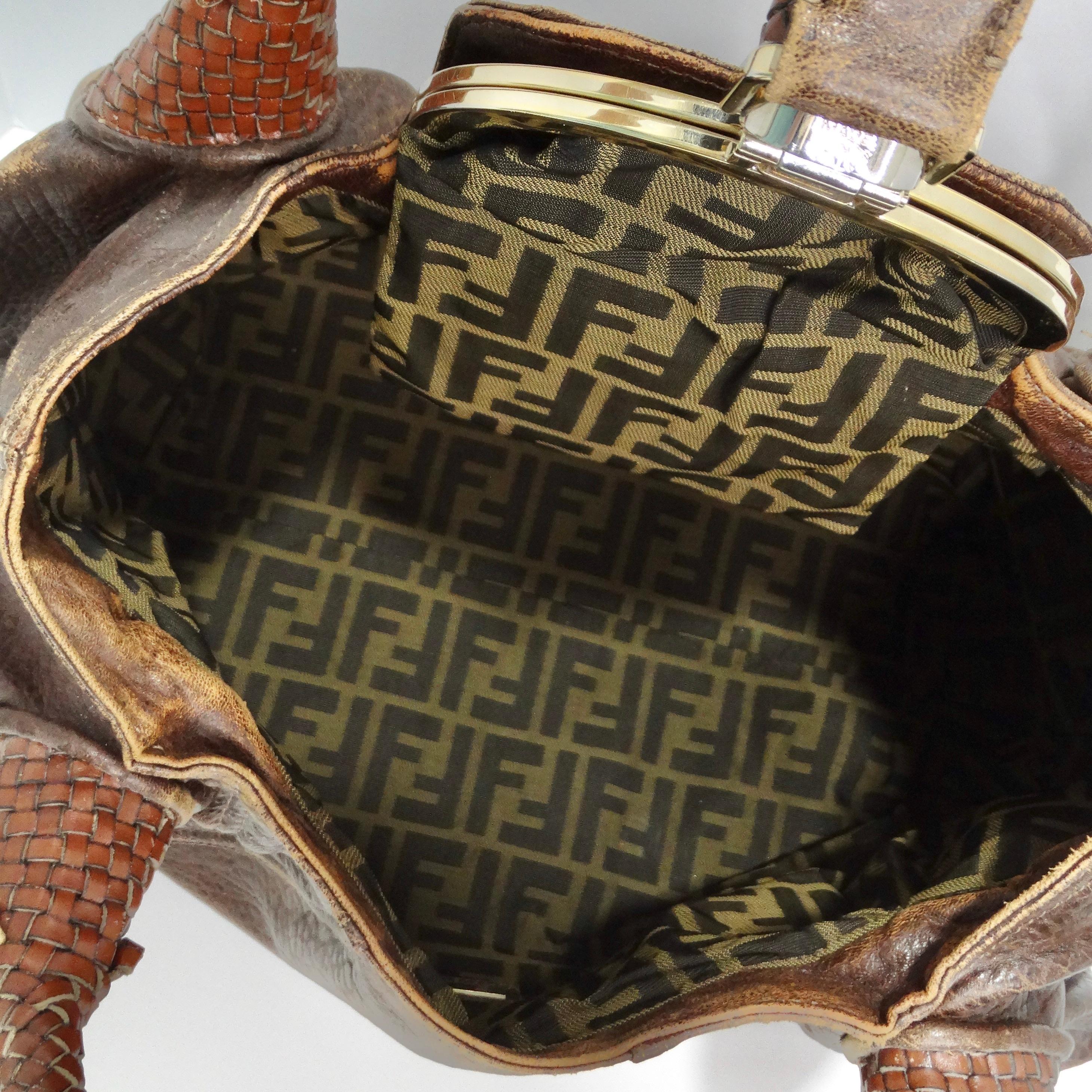 Fendi Brown Leather Spy Shoulder Bag For Sale 8