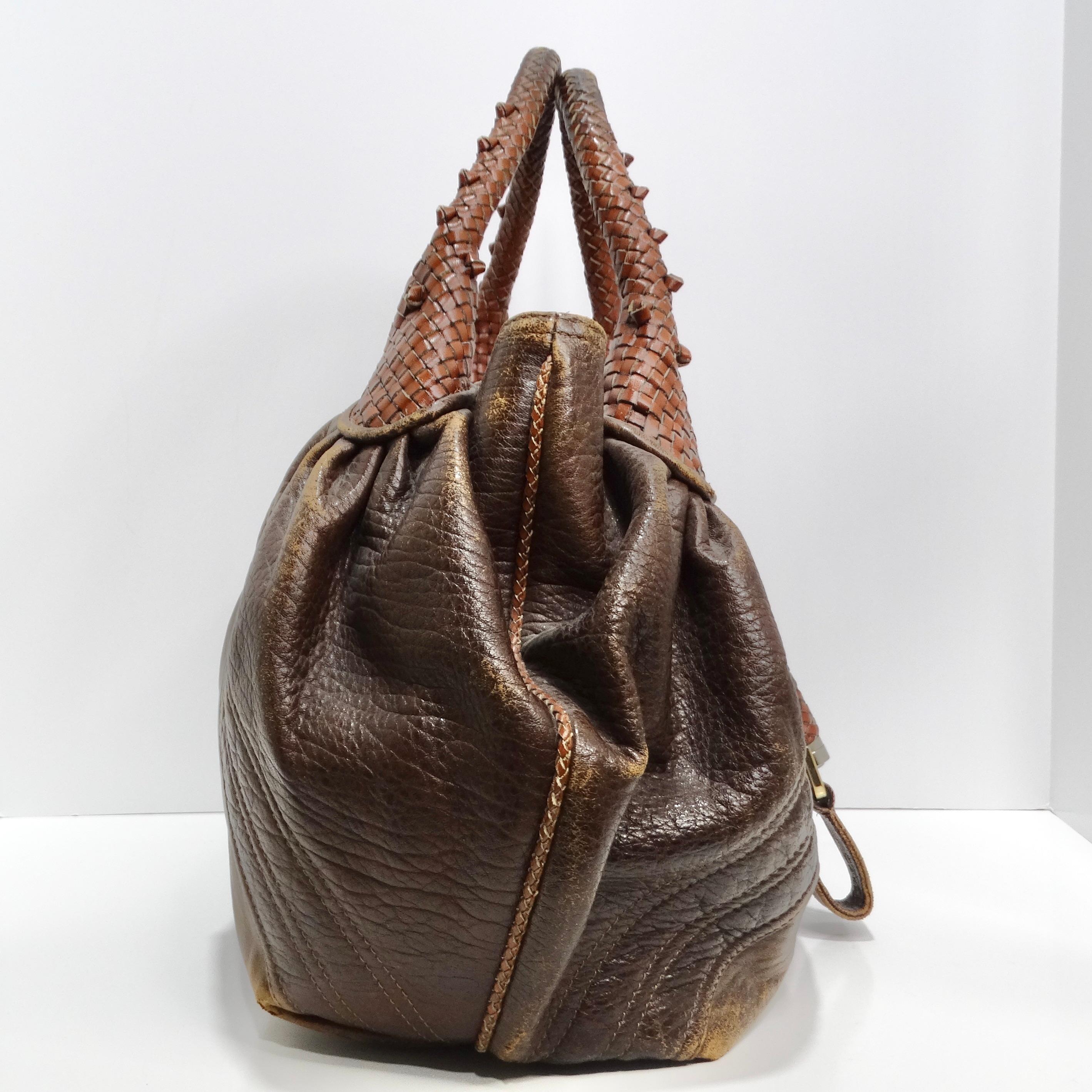 Fendi Brown Leather Spy Shoulder Bag For Sale 1