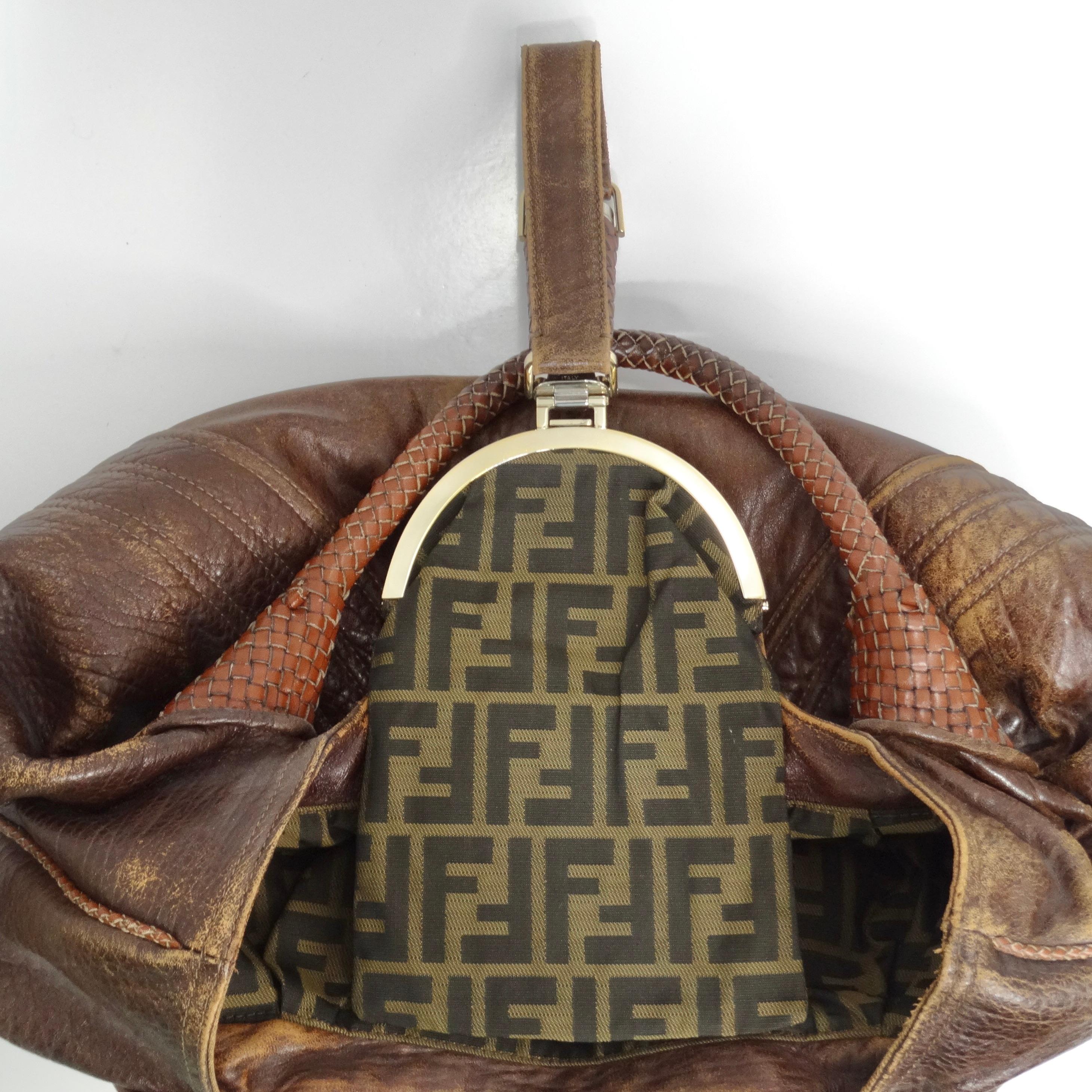 Fendi Brown Leather Spy Shoulder Bag For Sale 5