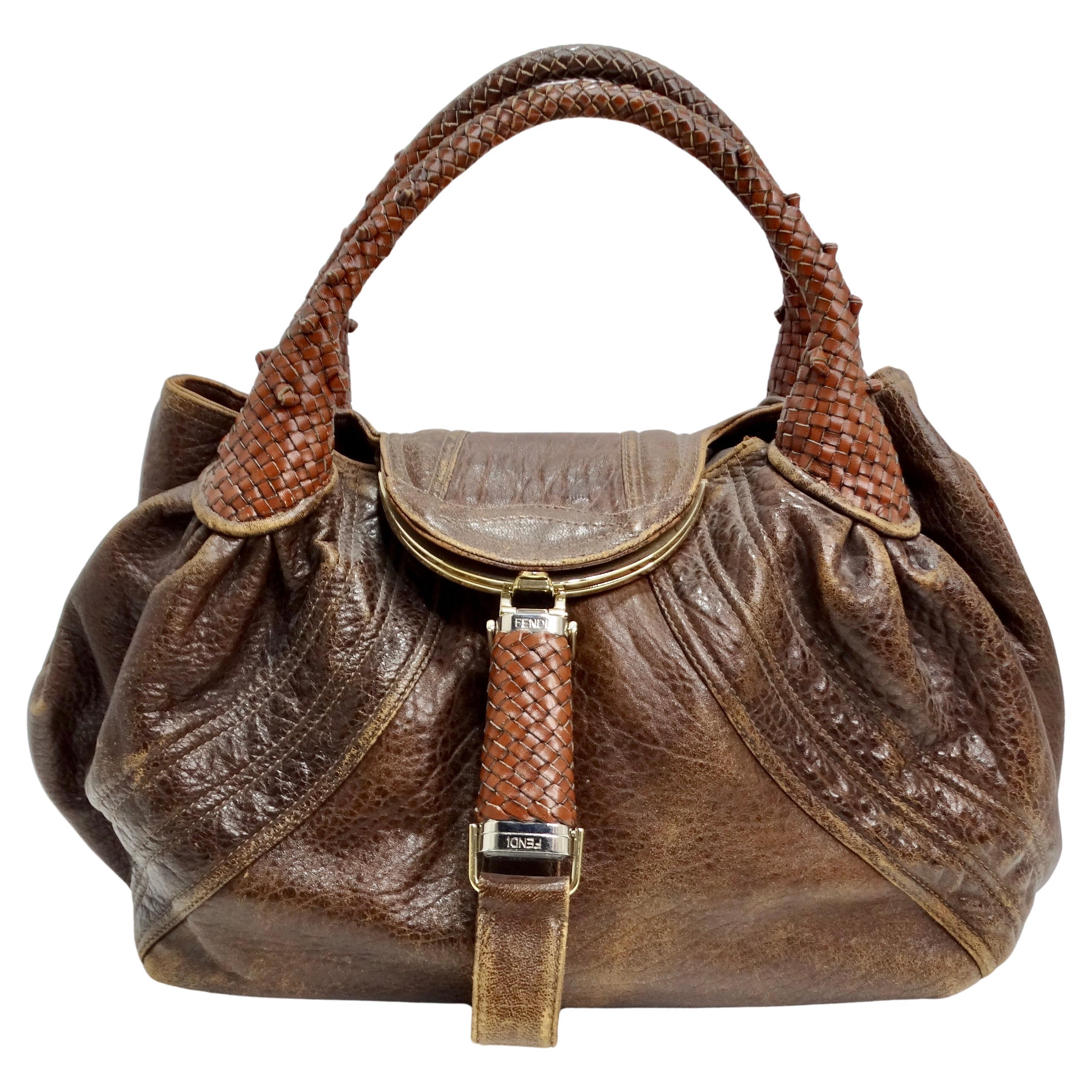 Fendi Brown Leather Spy Shoulder Bag For Sale