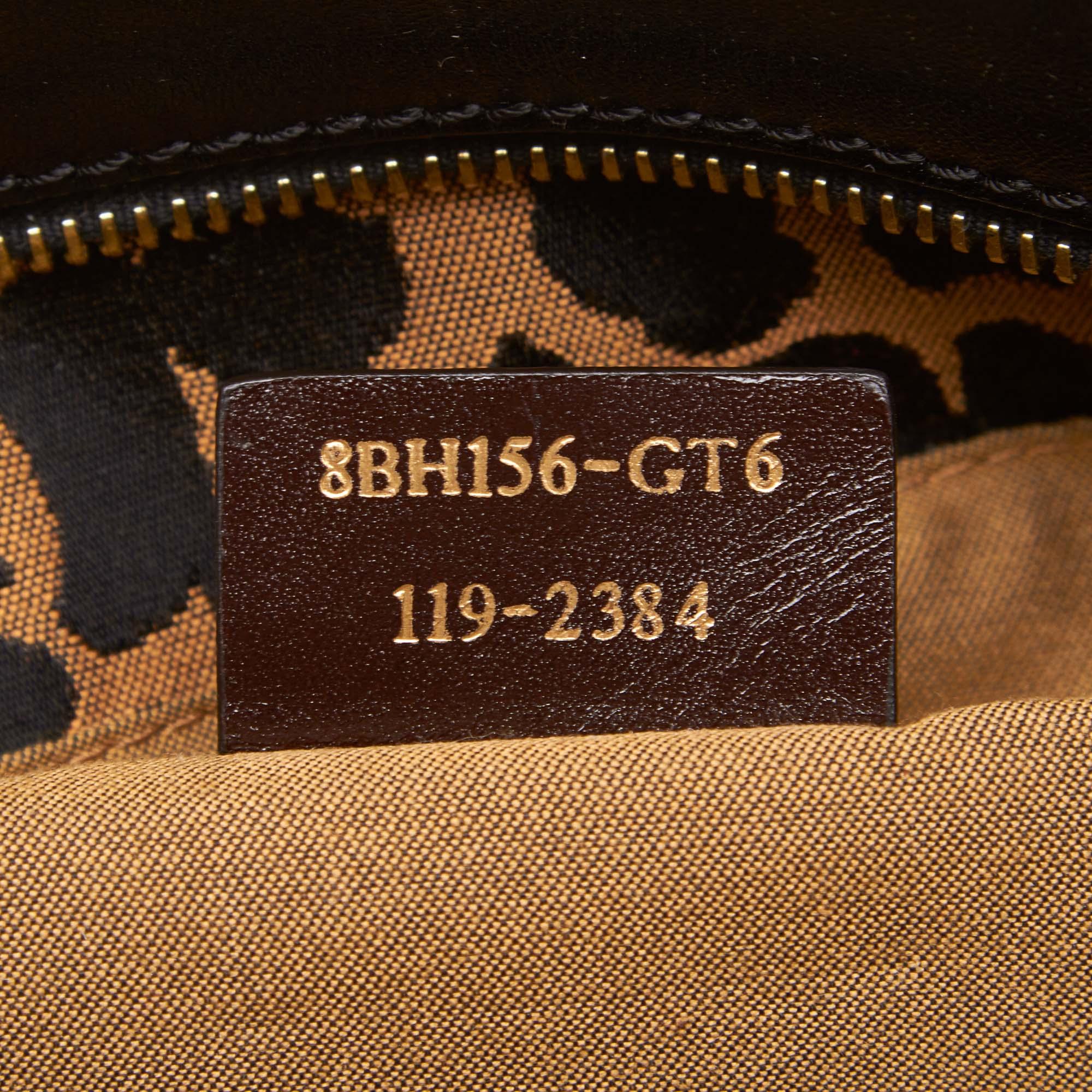 Fendi Brown Leopard Printed Jacquard Shoulder Bag 2