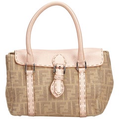 Fendi Brown Mini Linda Zucca Jacquard Handbag