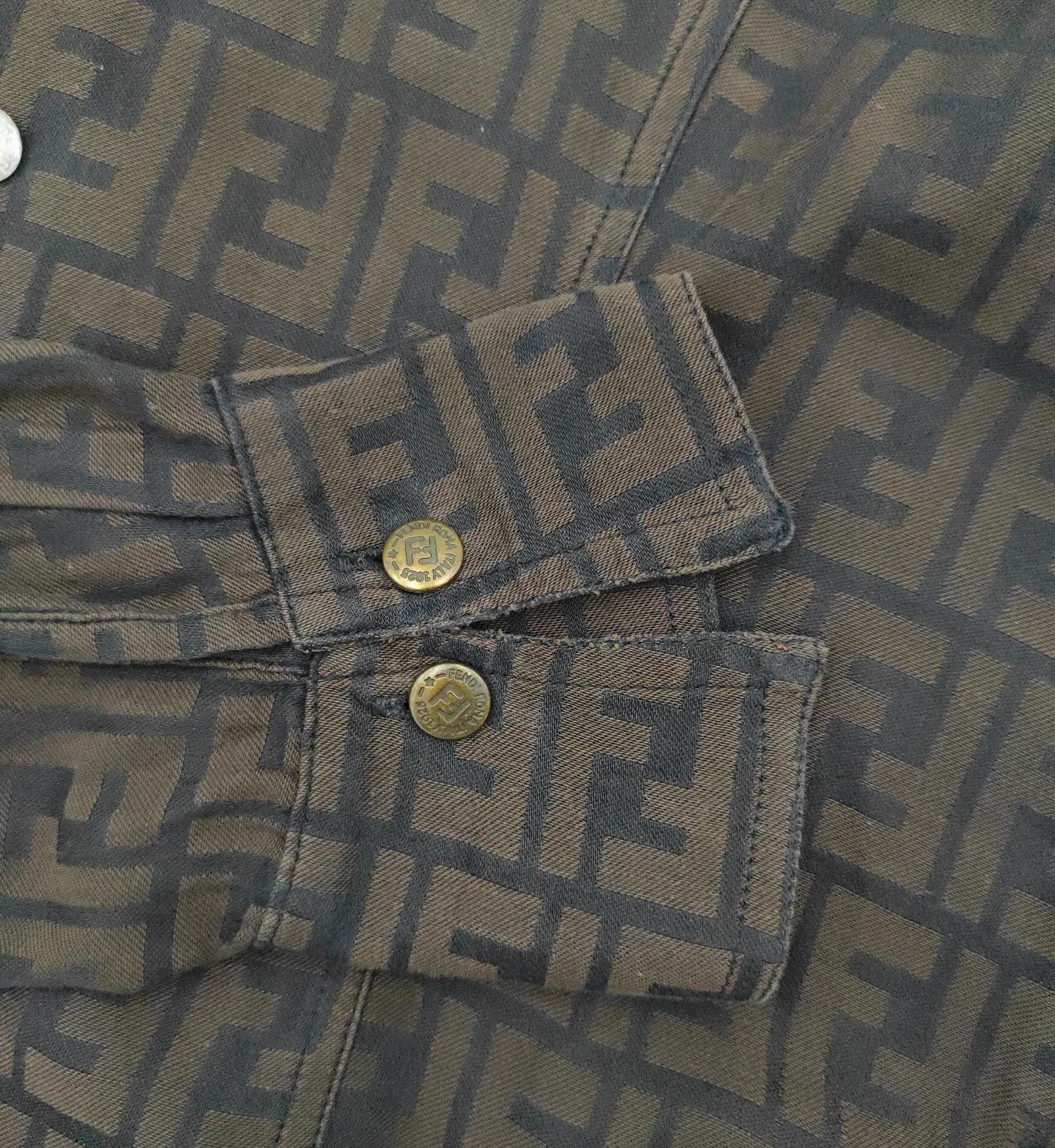 Women's Fendi brown monogram cotton shirt For Sale