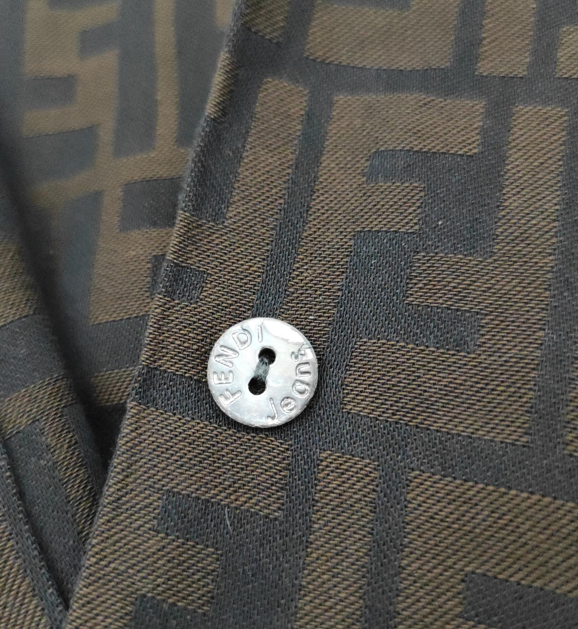 Fendi brown monogram cotton shirt For Sale 1