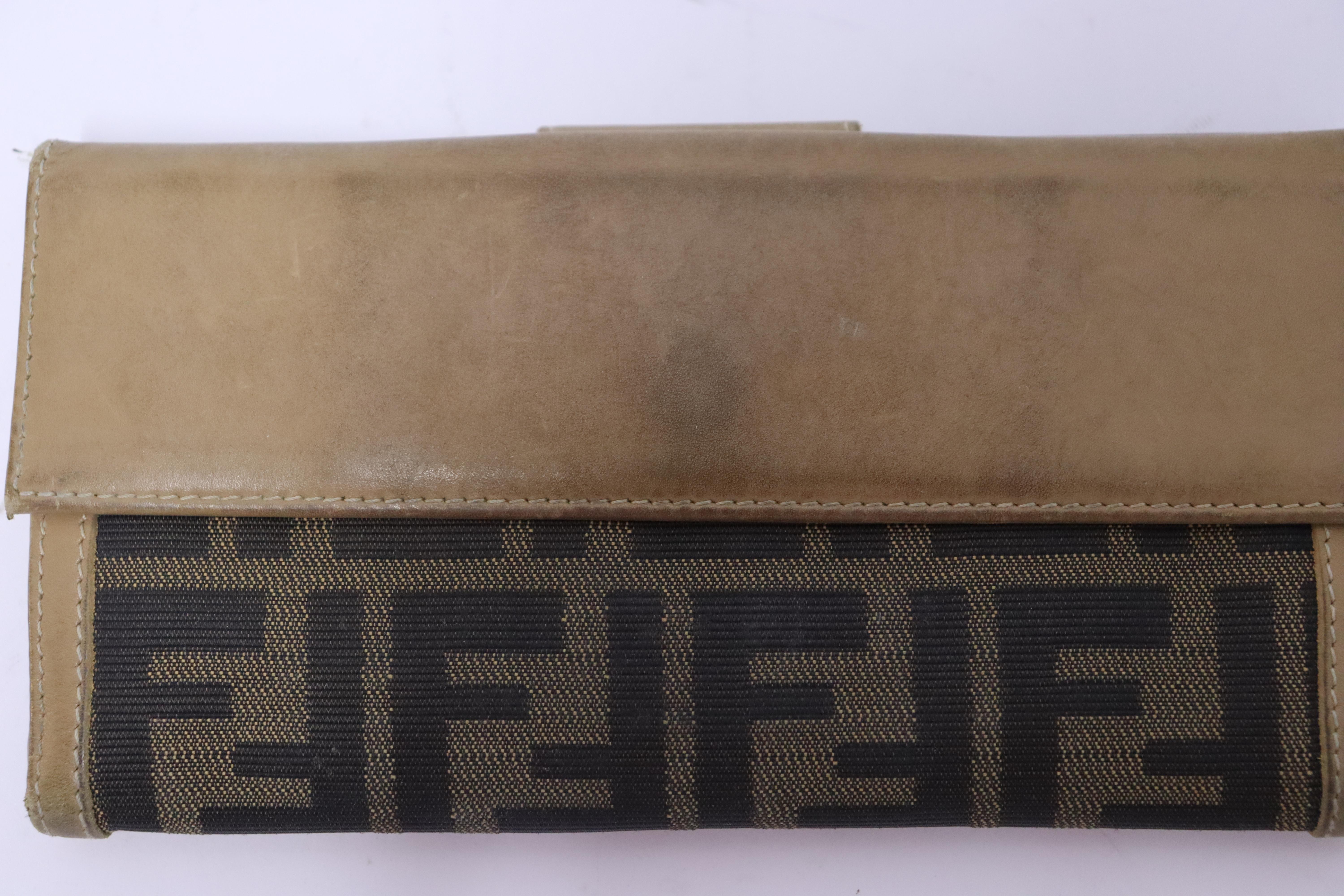Fendi Brown Monogram FF Flap Wallet For Sale 2