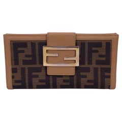 Fendi Brown Monogram FF Flap Wallet