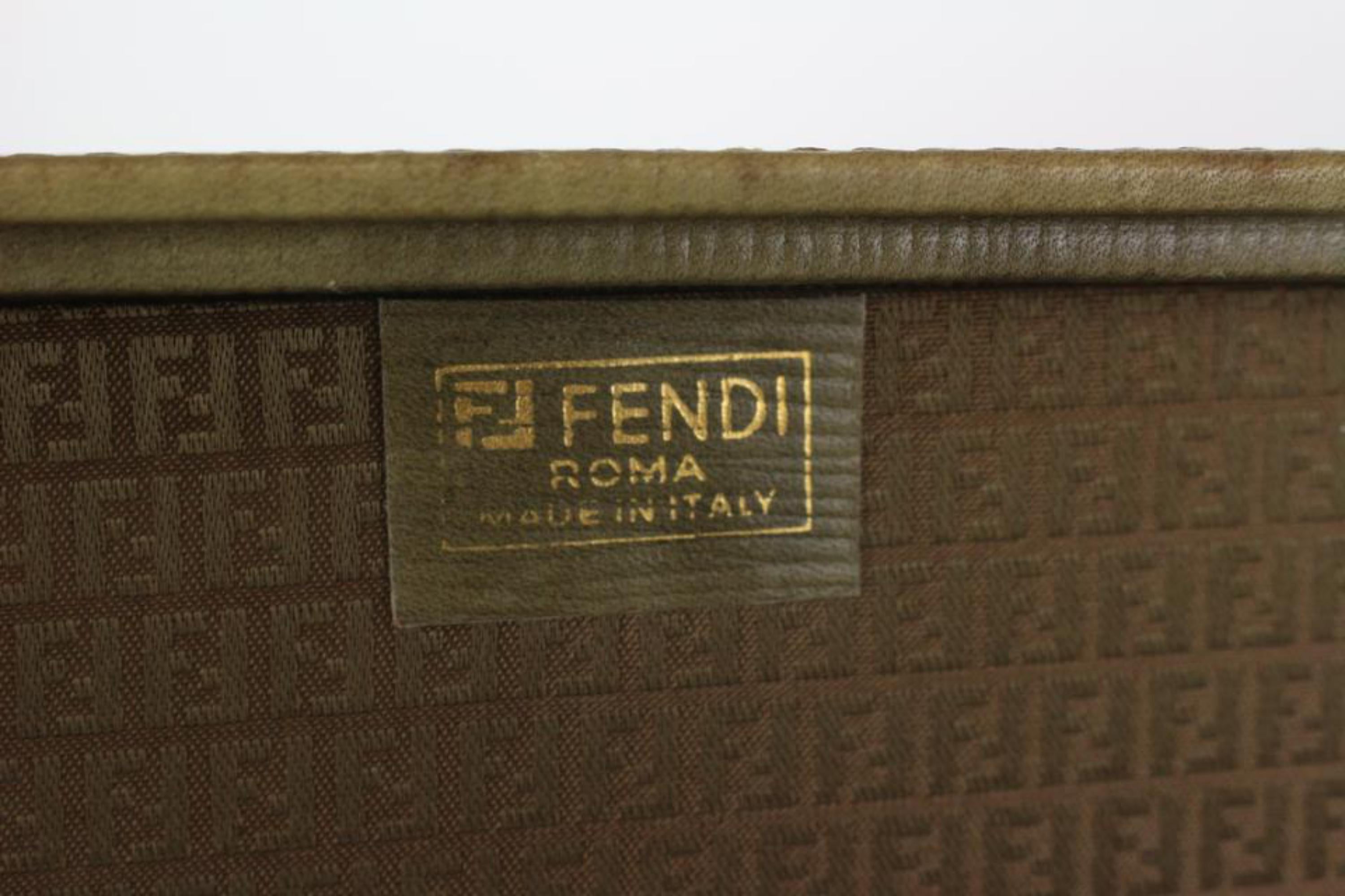 Fendi Brown Monogram FF Zucca Attache Hard Trunk Briefcase 1FE1020 For Sale 4