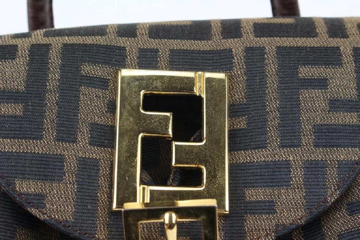 Fendi Brown Monogram FF Zucca Backpack 824ff34 In Good Condition In Dix hills, NY