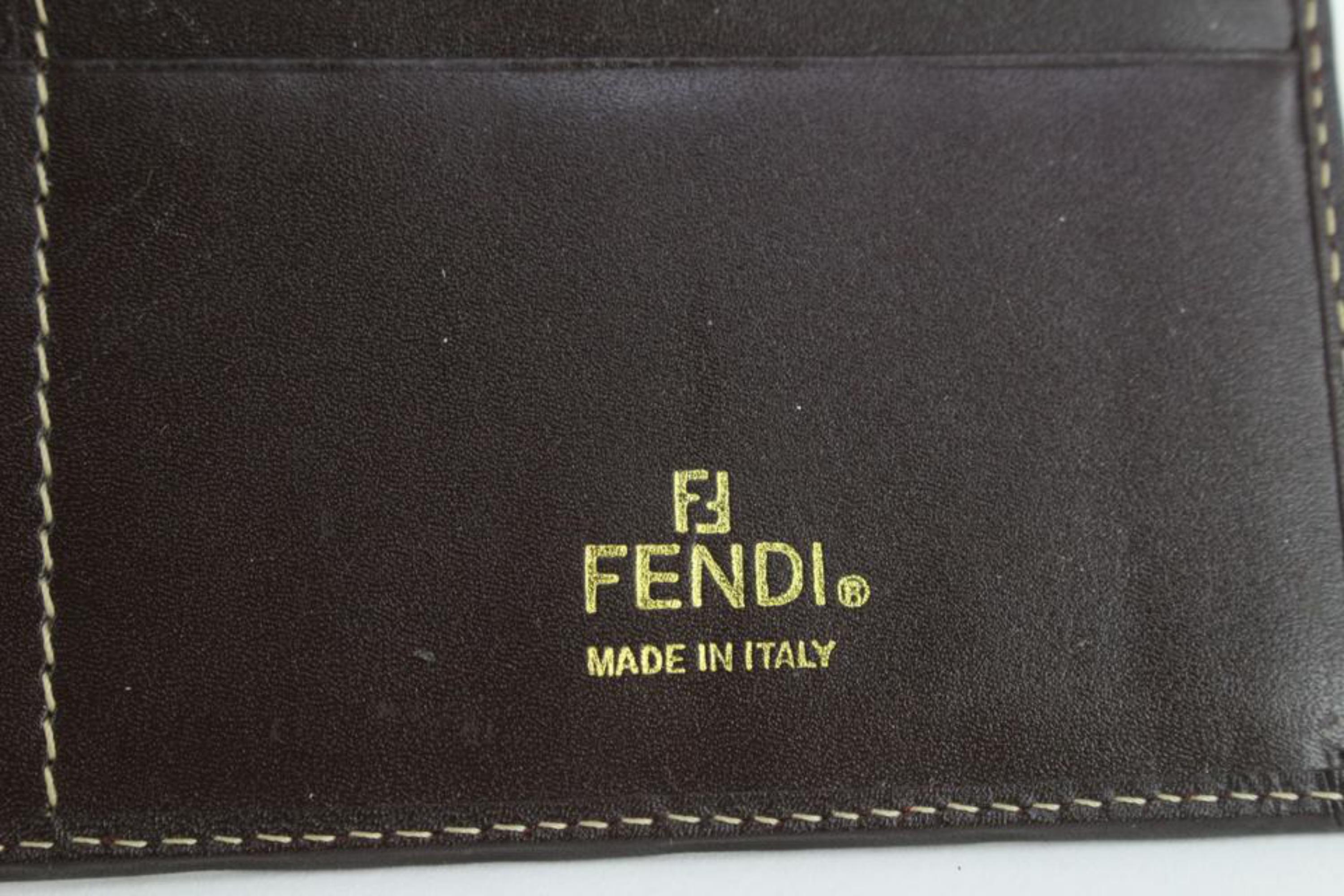Fendi Brown Monogram FF Zucca Long Flap Wallet 1220f44 In Good Condition In Dix hills, NY