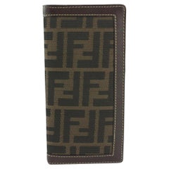 Fendi Brown Monogram FF Zucca Long Flap Wallet 1220f44