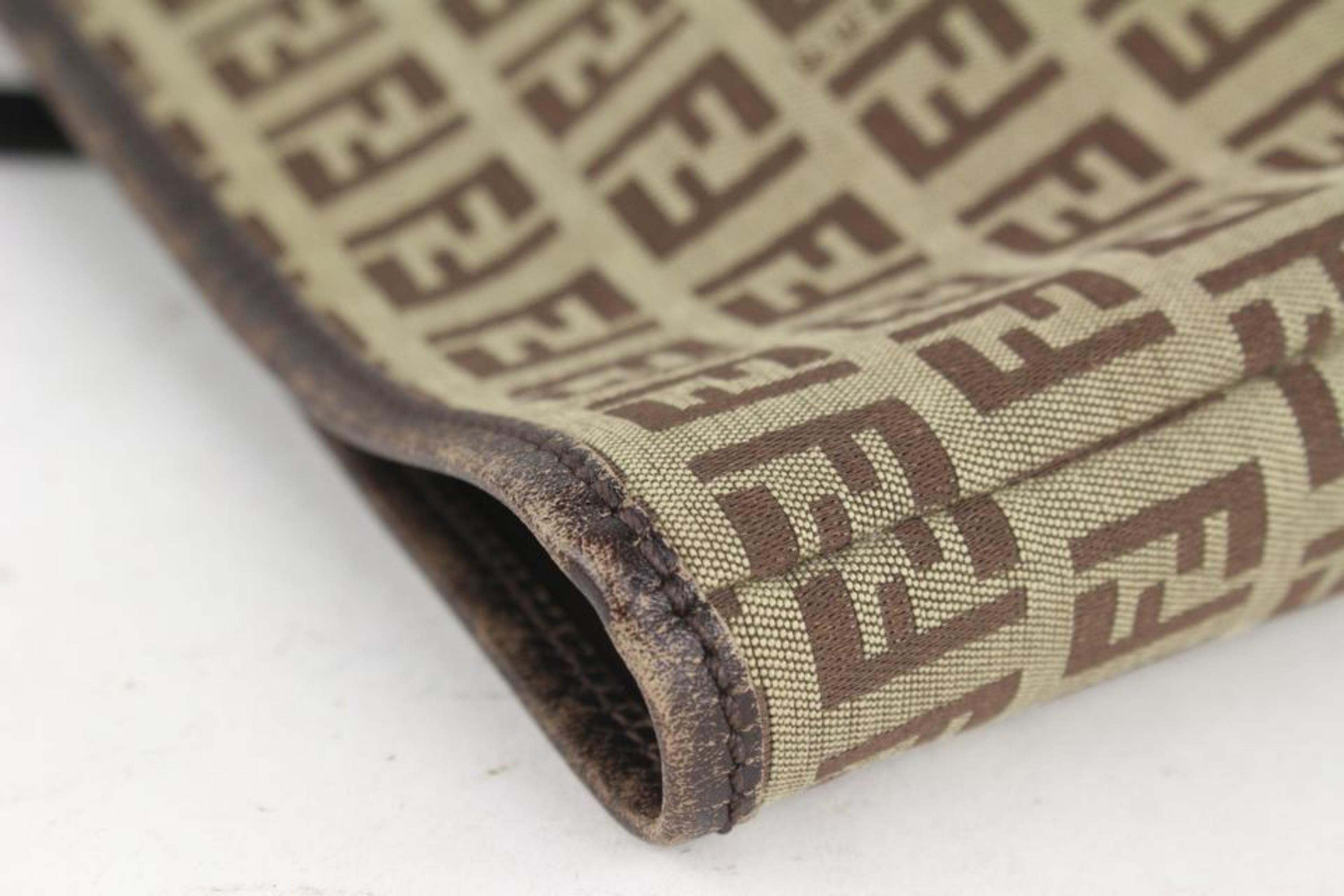 Fendi Brown Monogram FF Zucca Roll Tote Bag 1020f49 1