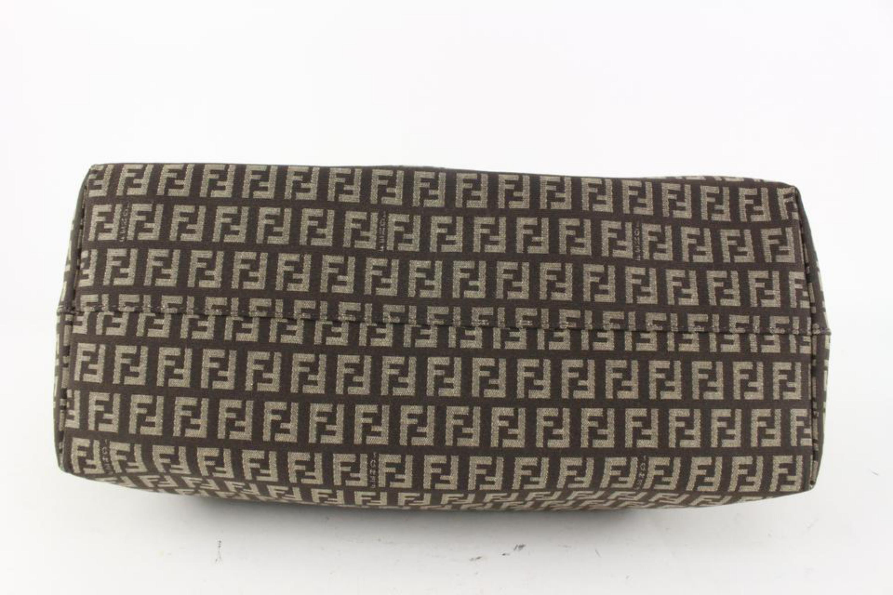 Gray Fendi Brown Monogram FF Zucca Roll Tote Bag 929ff1