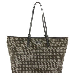 Vintage Fendi Brown Monogram FF Zucca Roll Tote Bag 929ff1