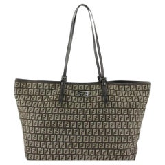 Fendi Brown Monogram FF Zucca Roll Tote Bag 929ff1