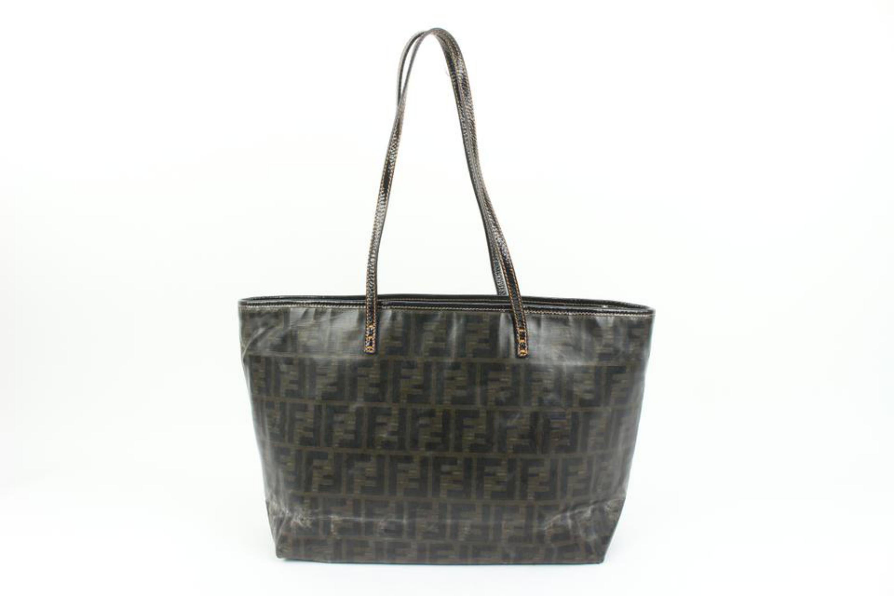 Fendi Brown Monogram FF Zucca Roll Tote Shopper Bag 44f89 For Sale 2