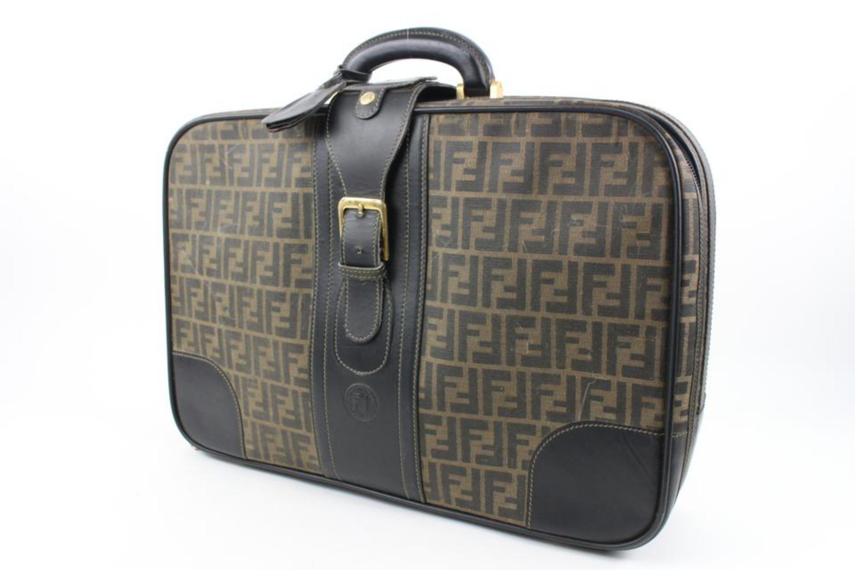 Fendi Brown Monogram FF Zucca Trunk Luggage Suitcase 119f10
Date Code/Serial Number: 940-801192
Made In: Italy
Measurements: Length:  20