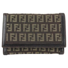 Fendi Braun Monogramm FF Zucca Geldbörse 37f712s