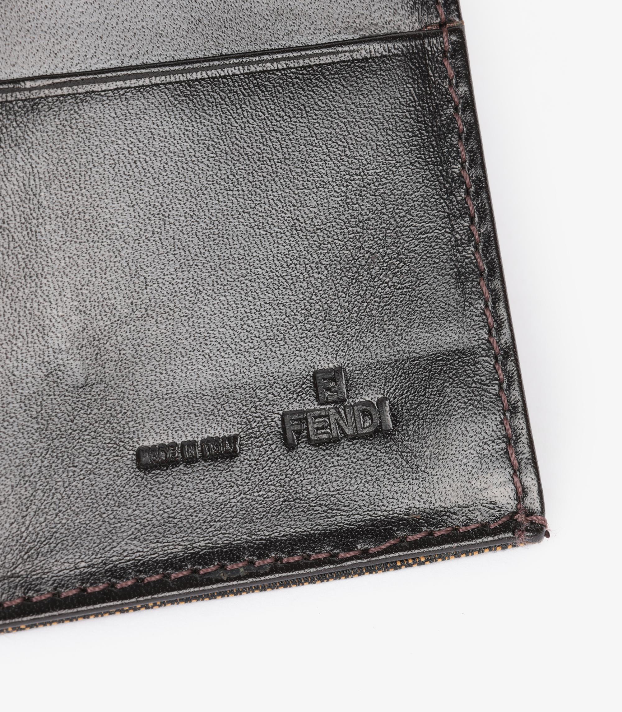 Women's or Men's Fendi Brown Monogram Leather Bi-Fold Wallet