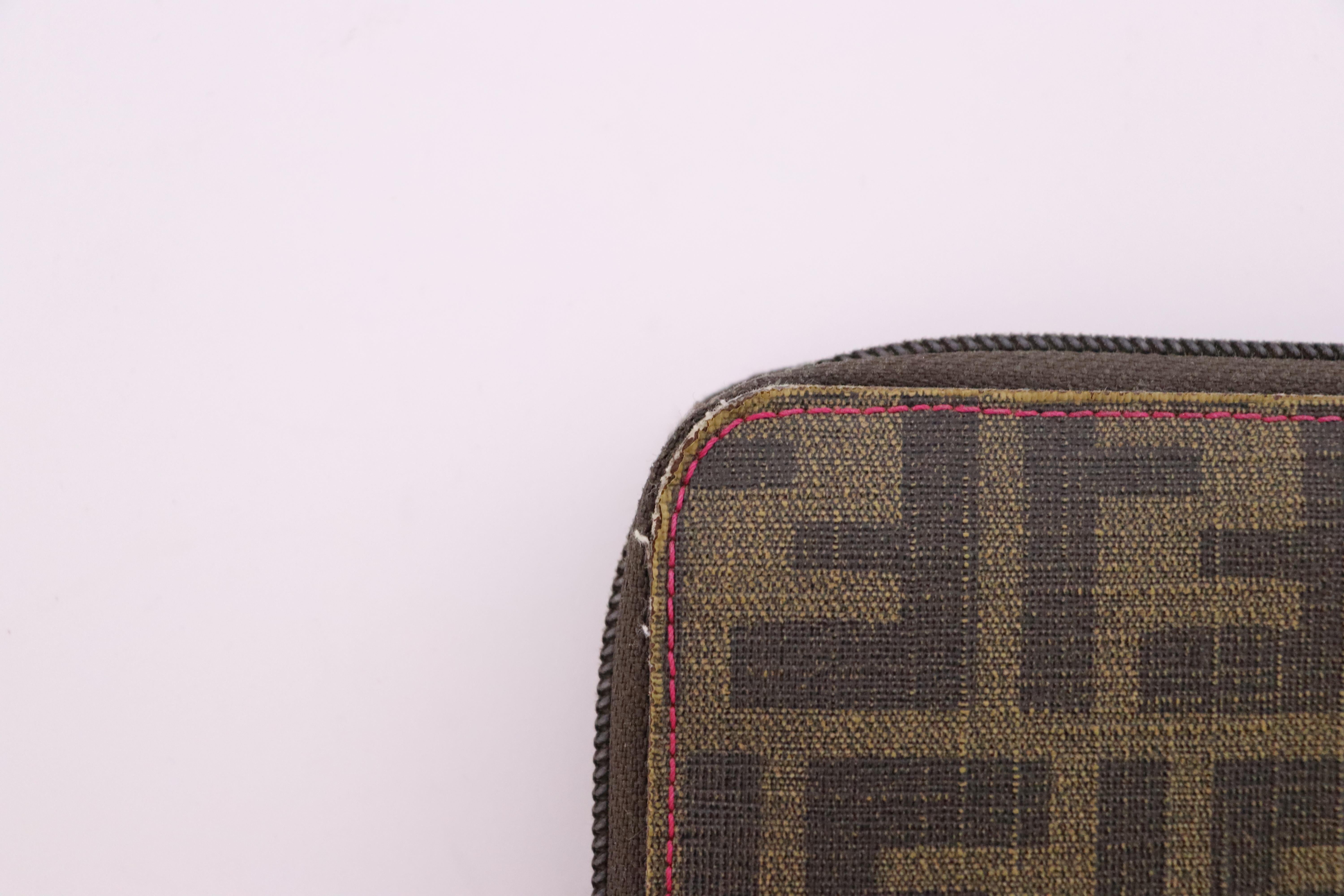 Fendi Brown Monogram-Print Leather Wallet For Sale 4