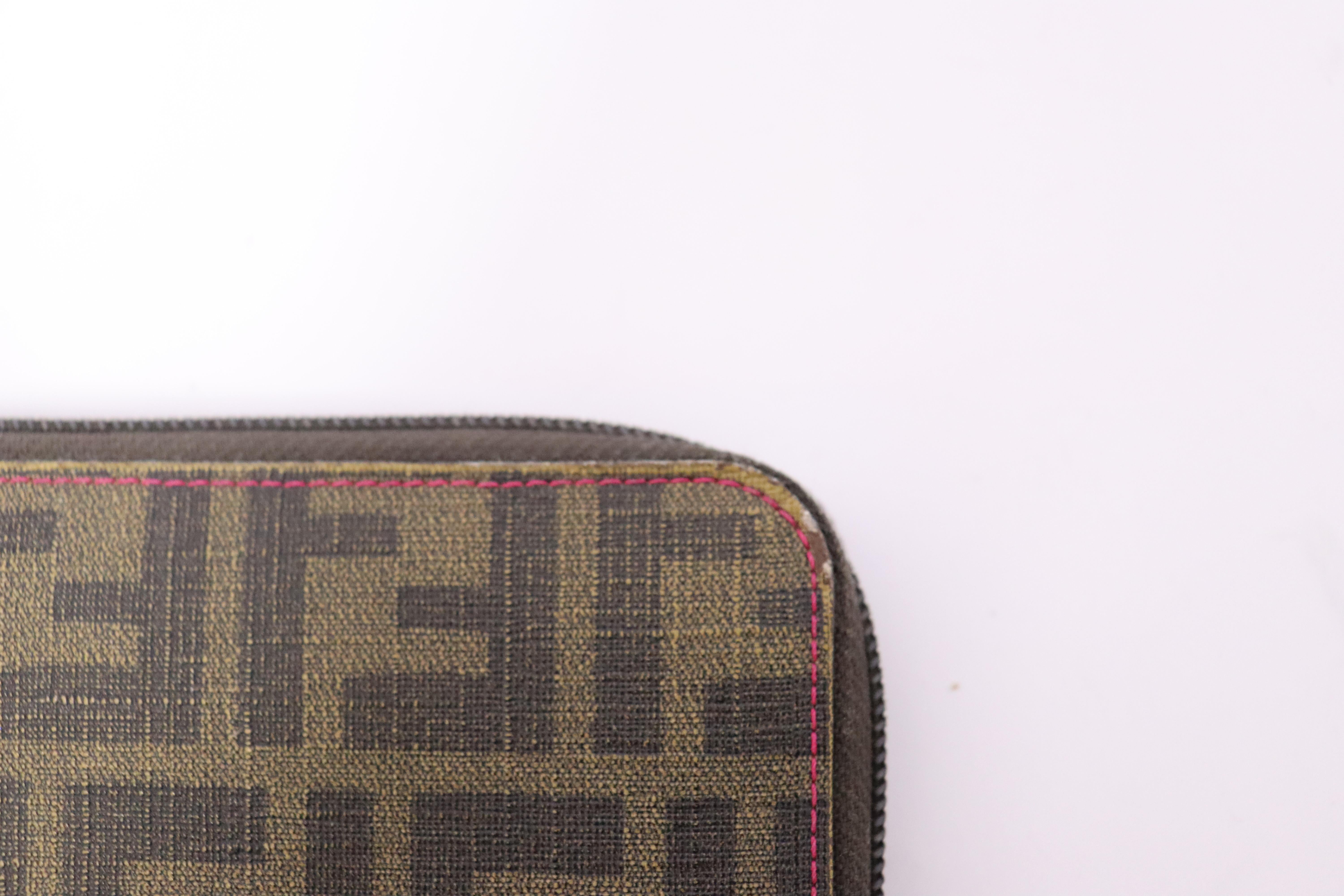 Fendi Brown Monogram-Print Leather Wallet For Sale 5