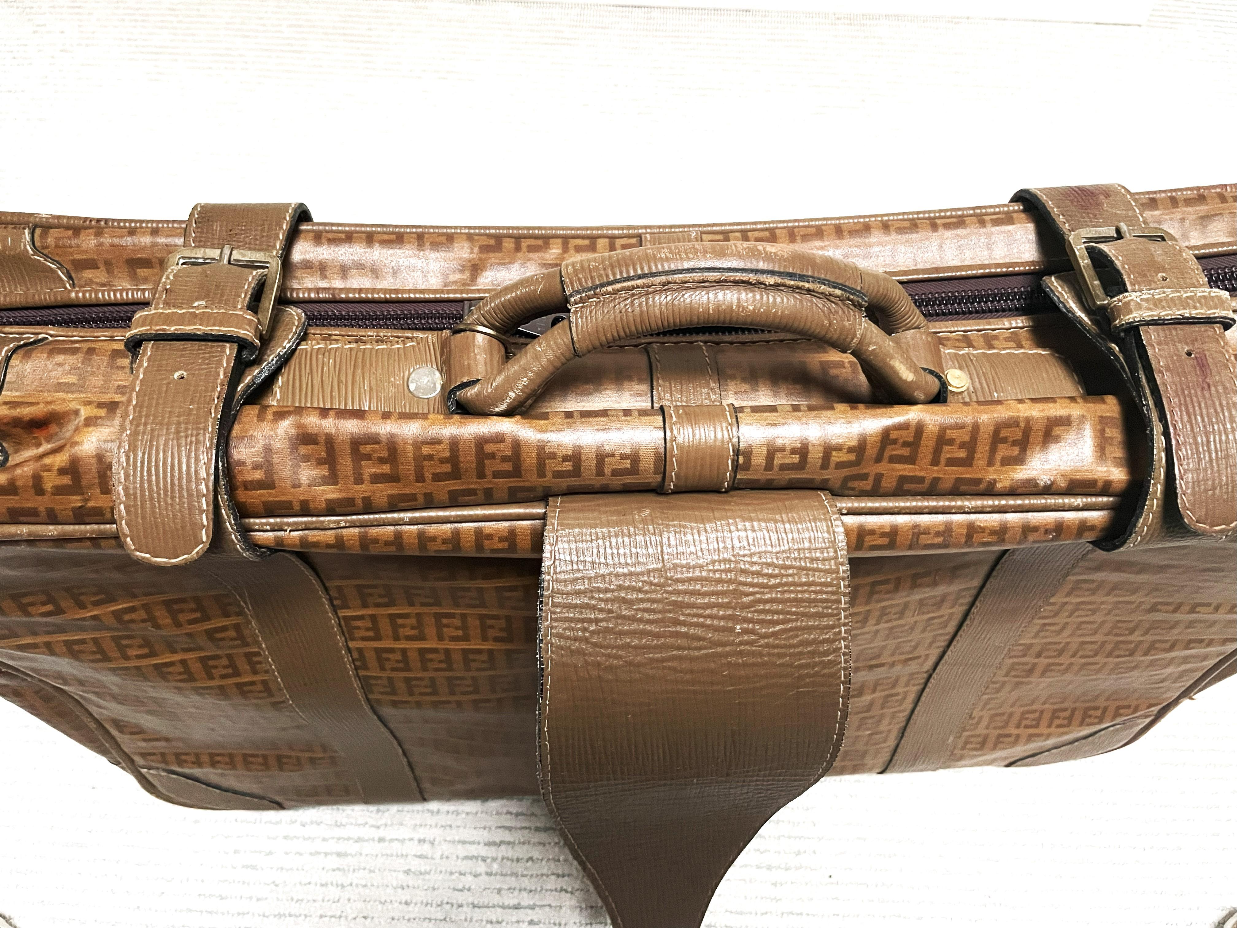 Fendi Brown Monogramm FF Zucca Canvas/Leather suitcase, Italy 1980/1990s For Sale 6