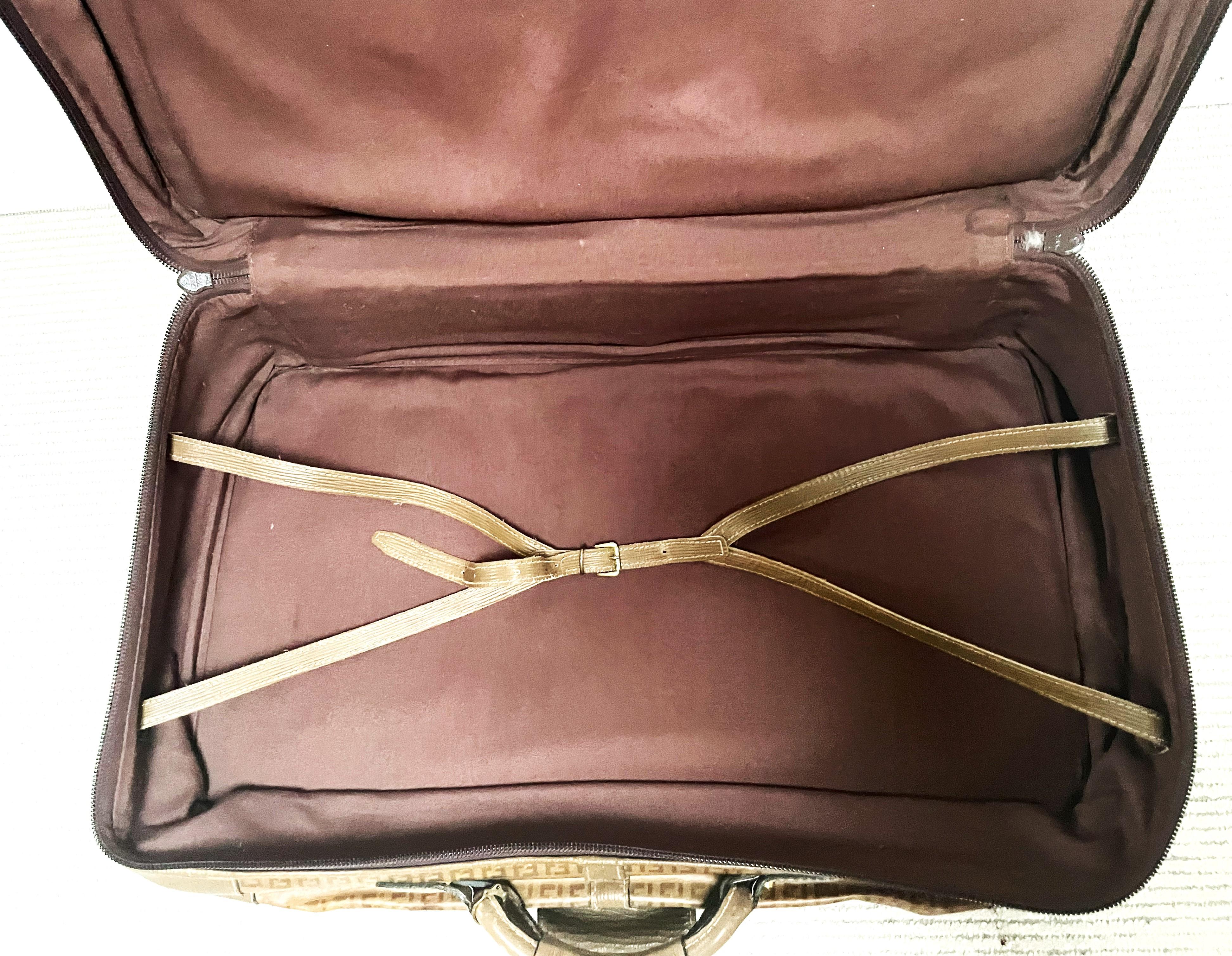 Fendi Brown Monogramm FF Zucca Canvas/Leather suitcase, Italy 1980/1990s en vente 9