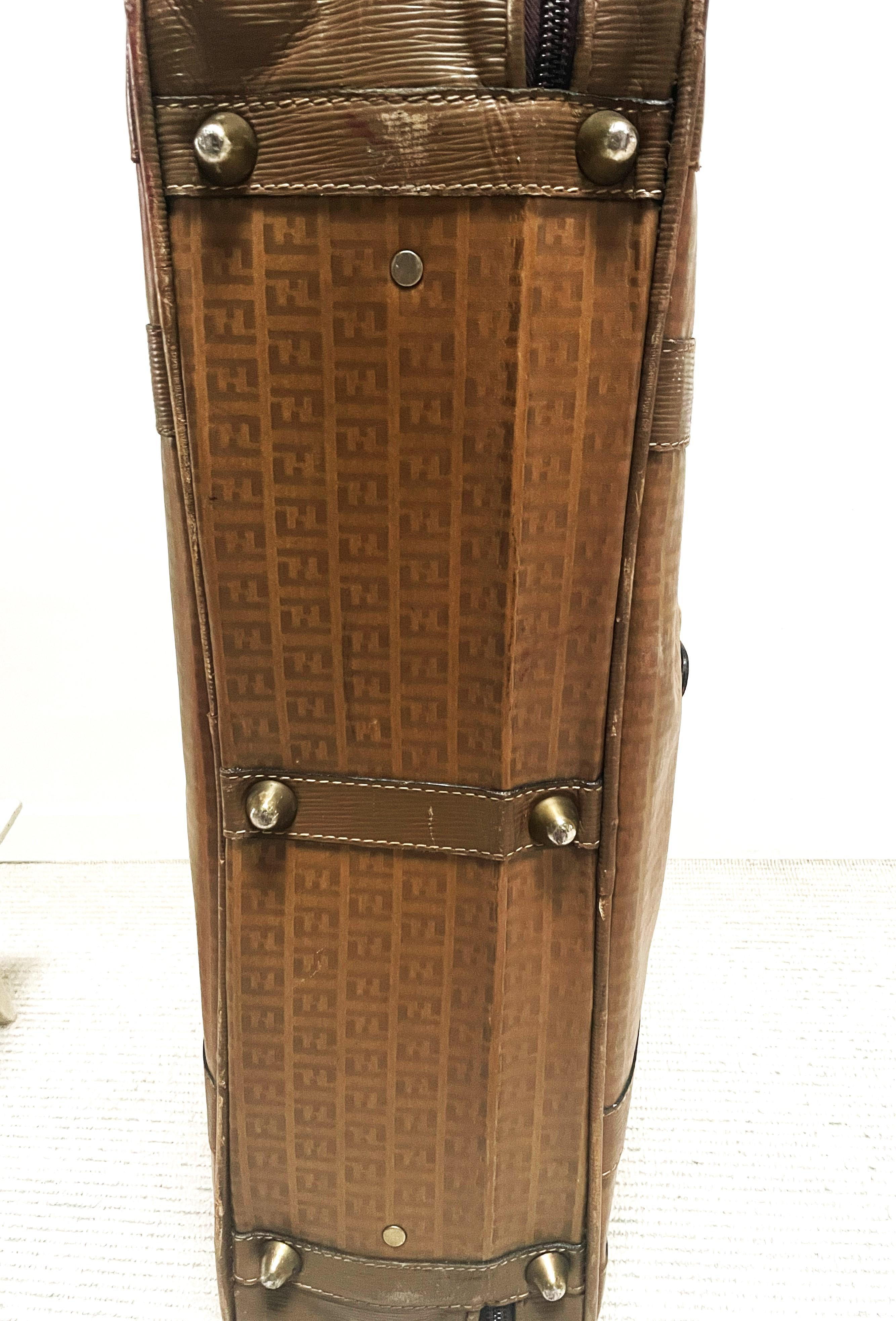 Fendi Brown Monogramm FF Zucca Canvas/Leather suitcase, Italy 1980/1990s For Sale 11