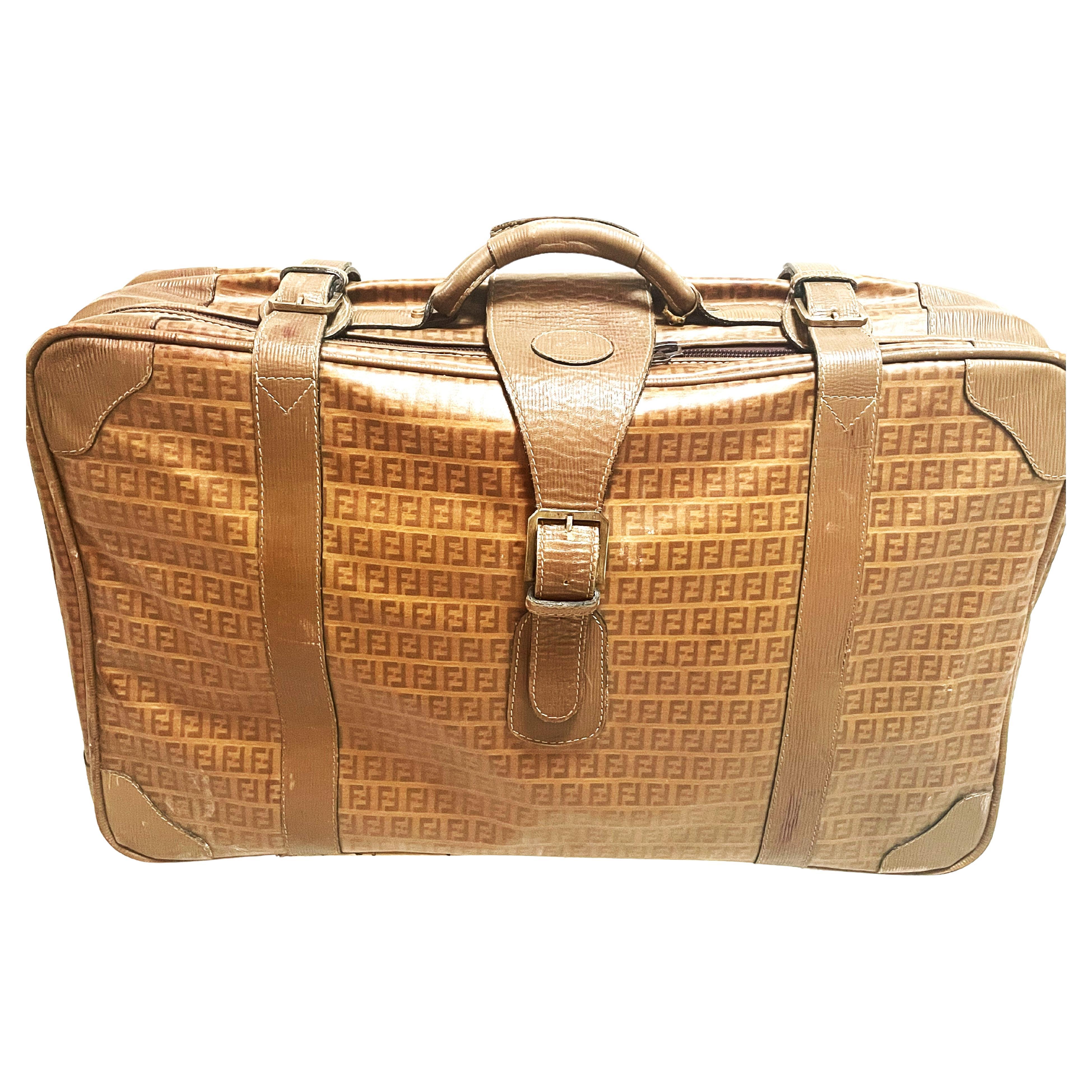 Fendi Brown Monogramm FF Zucca Canvas/Leather suitcase, Italy 1980/1990s For Sale