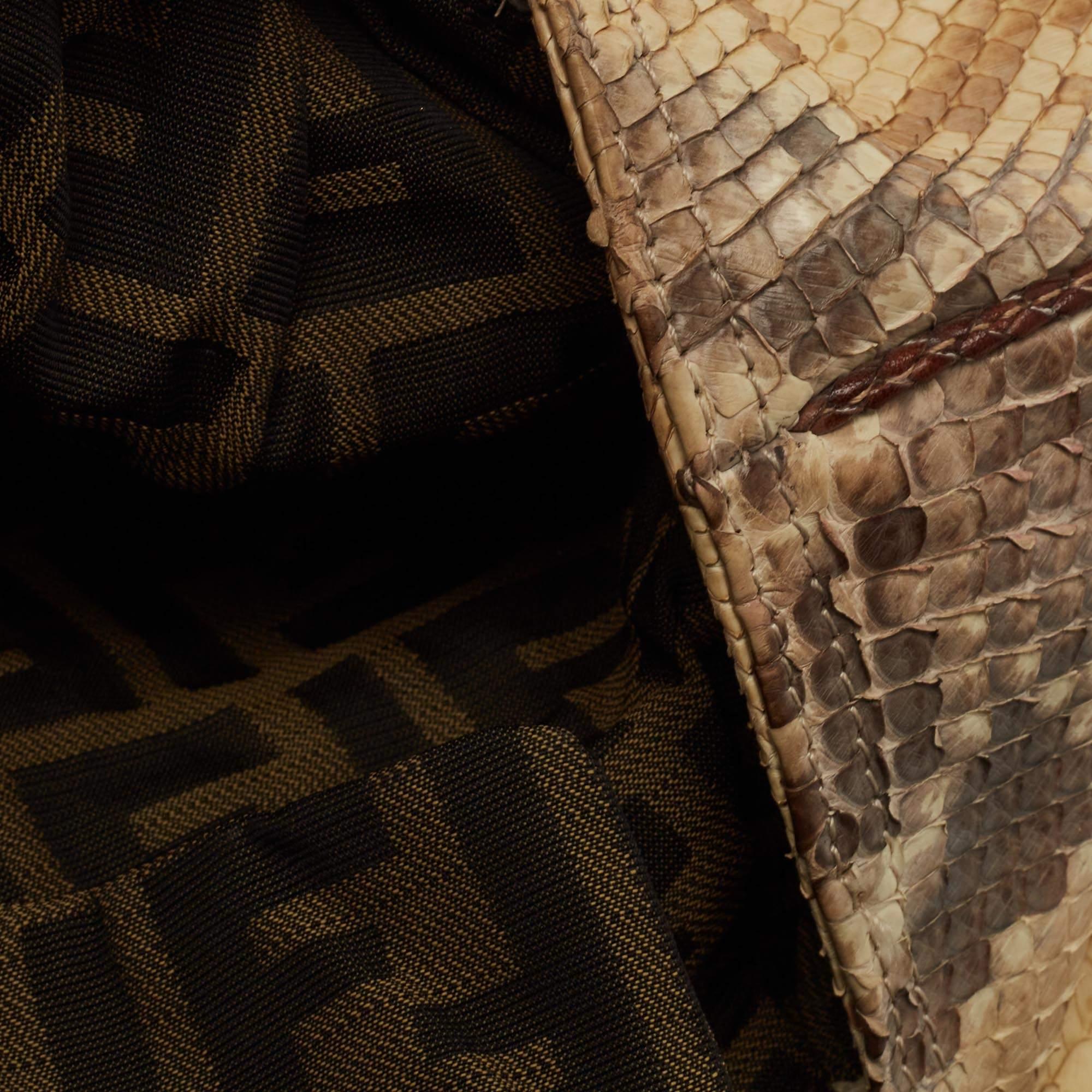 Fendi Brown/Multicolor Python and Leather Spy Bag 6
