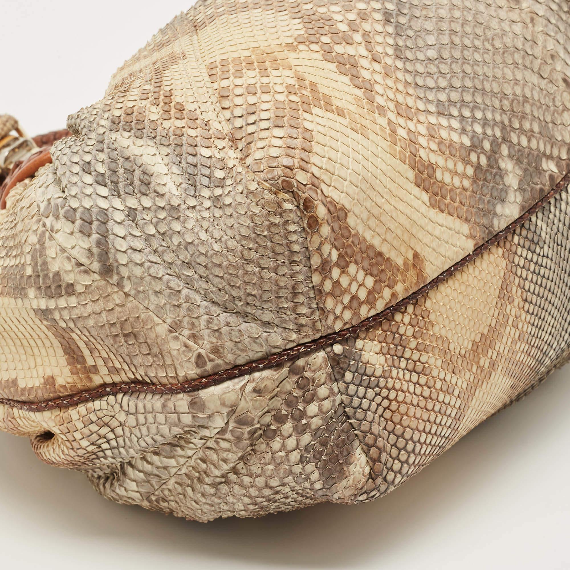 Fendi Brown/Multicolor Python and Leather Spy Bag 7