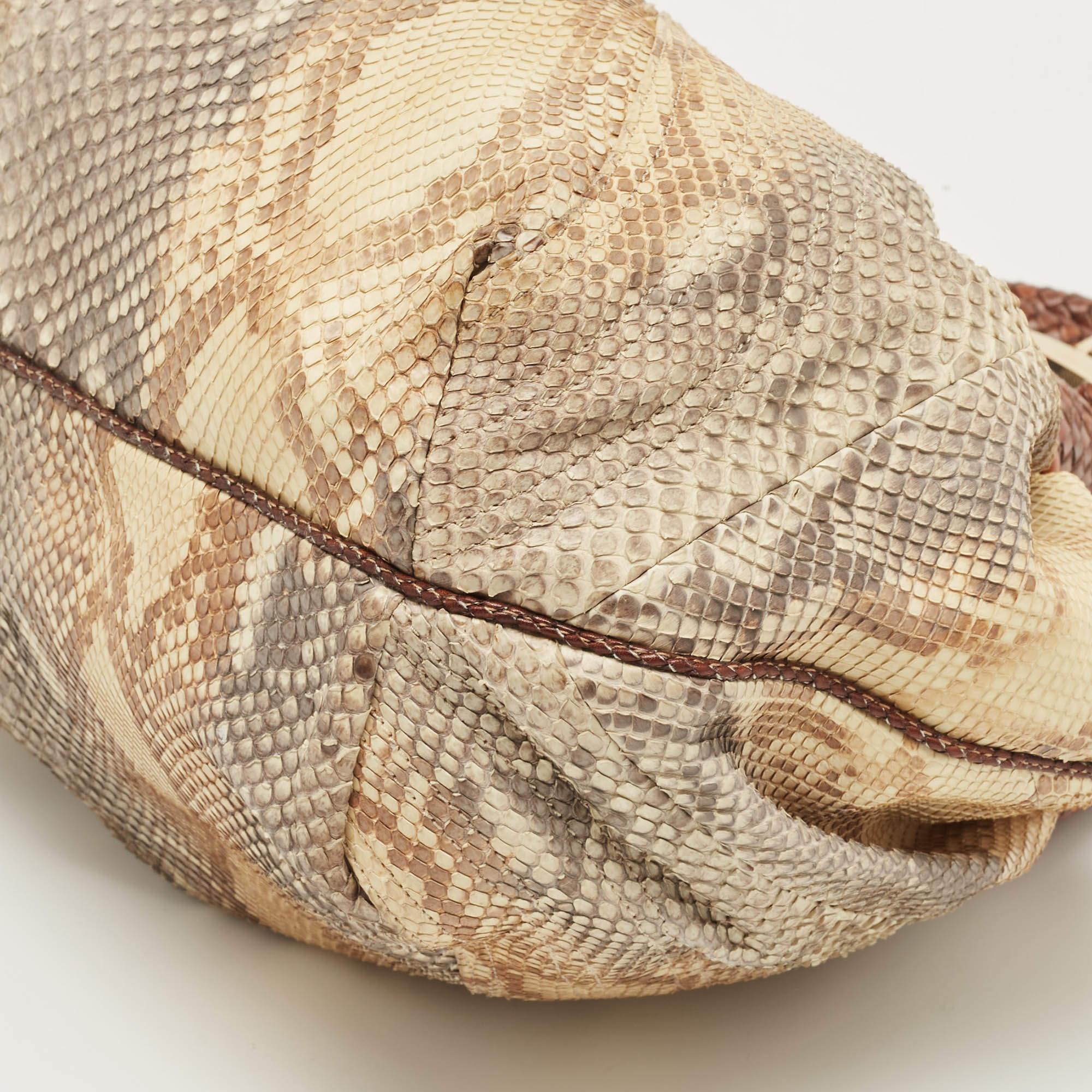 Fendi Brown/Multicolor Python and Leather Spy Bag 1