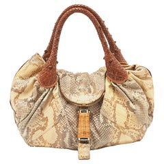 Fendi Brown/Multicolor Python and Leather Spy Bag