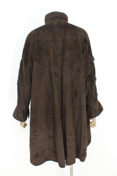 Fendi Brown Oversize Cape Coat Vintage 1980s